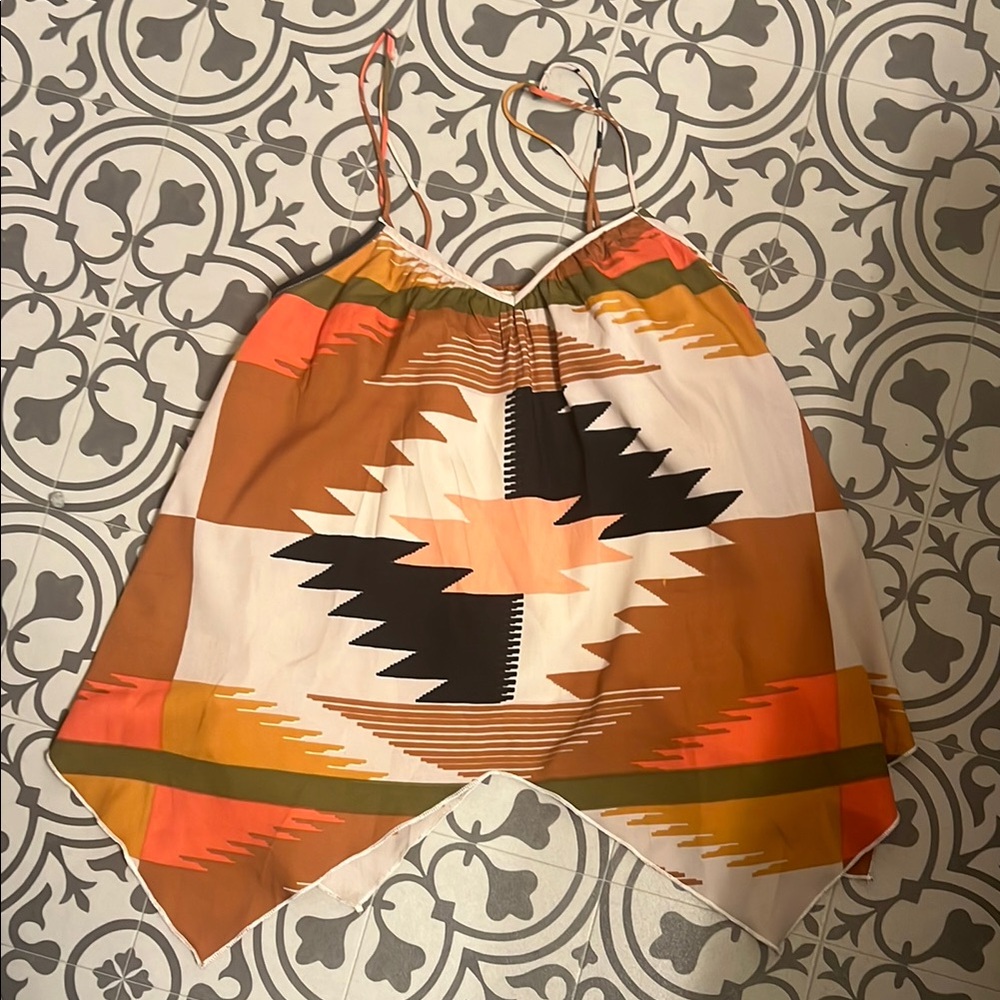 Billabong Aztec Print Spaghetti Strap Top - Size Small